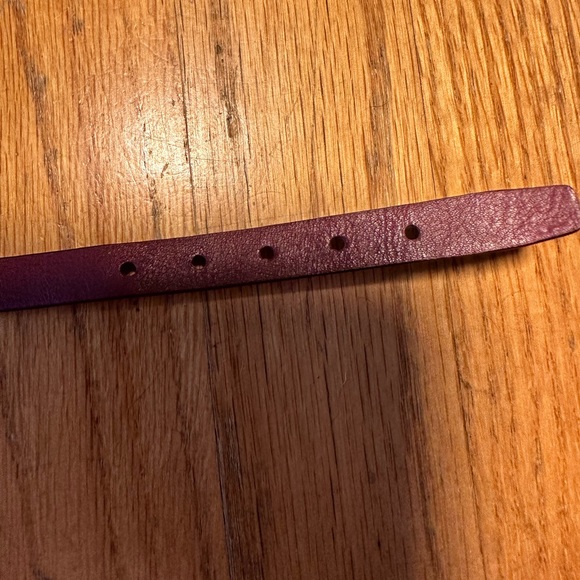 NWOT Leather Coach Embossed Burgundy Wrap Bracelet with Silver Buckle - Picture 3 of 5